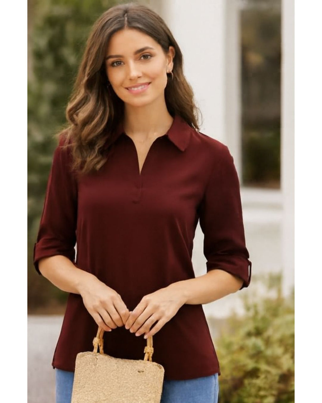 Maroon top
