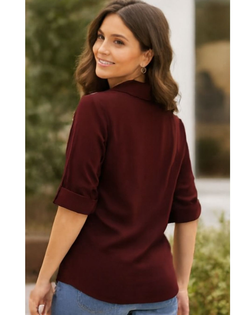 Maroon top
