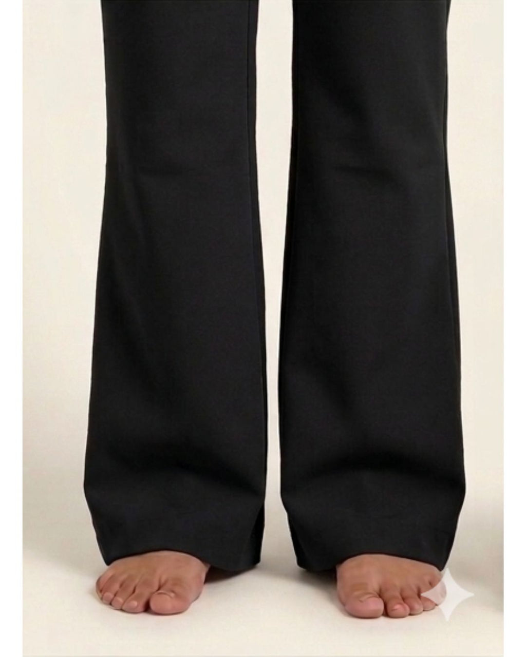 Black bootleg trousers