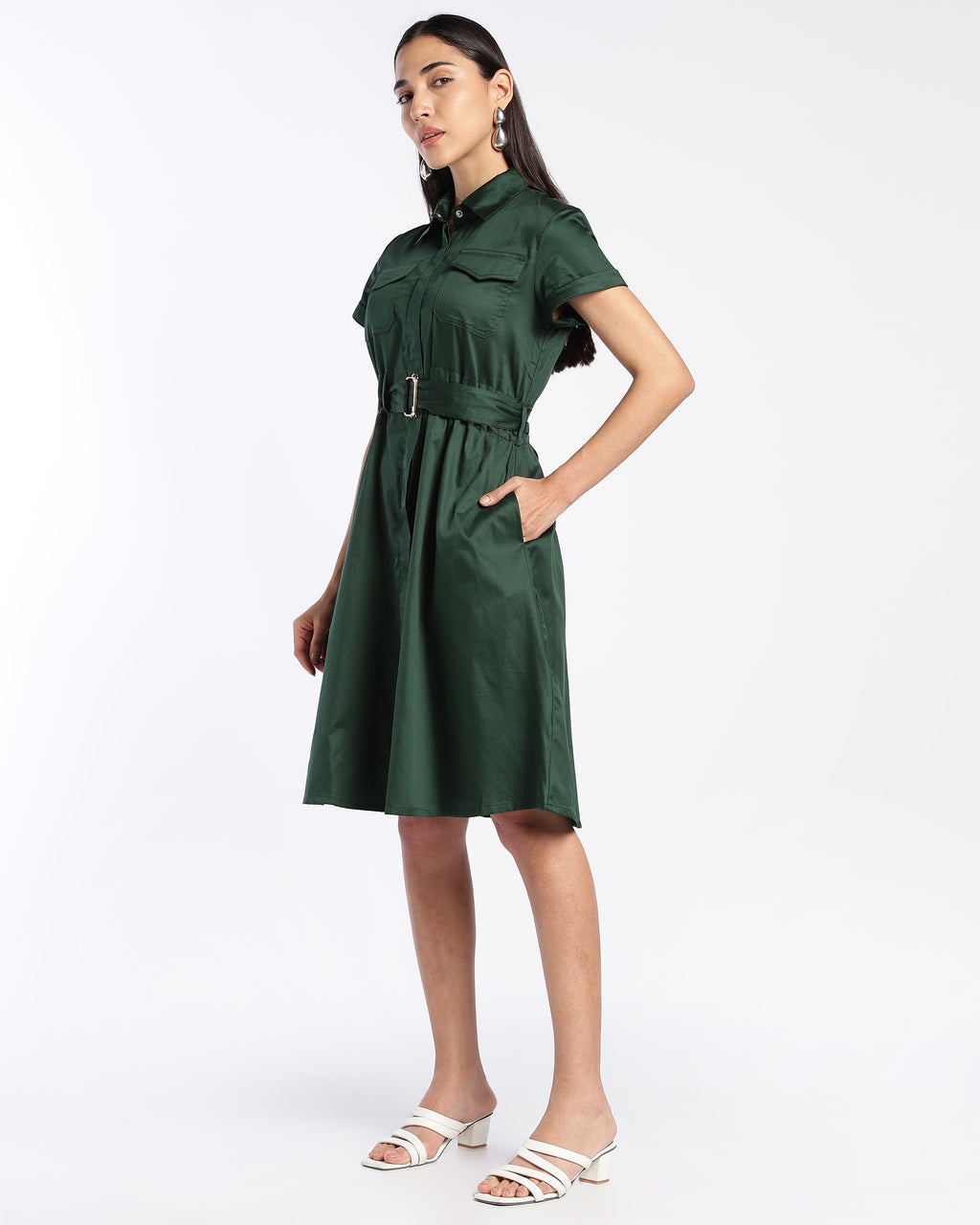 Emerald Green Shirt Dress