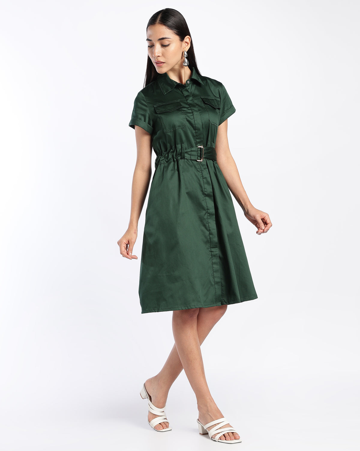 Emerald Green Shirt Dress